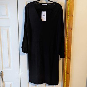 Violeta by Mango Black Dress with Double Sleeve (L)